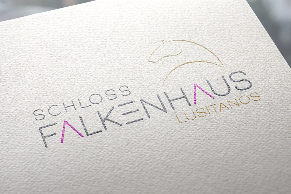 Grafikdesign Logo Schloss Falkenhaus Lusitano